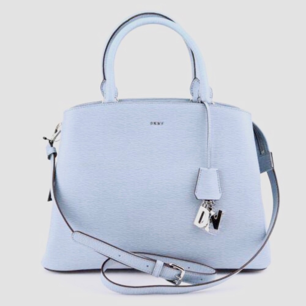 DKNY Large Leather “Coastal Blue” Paige Satchel/Crossbody NWT